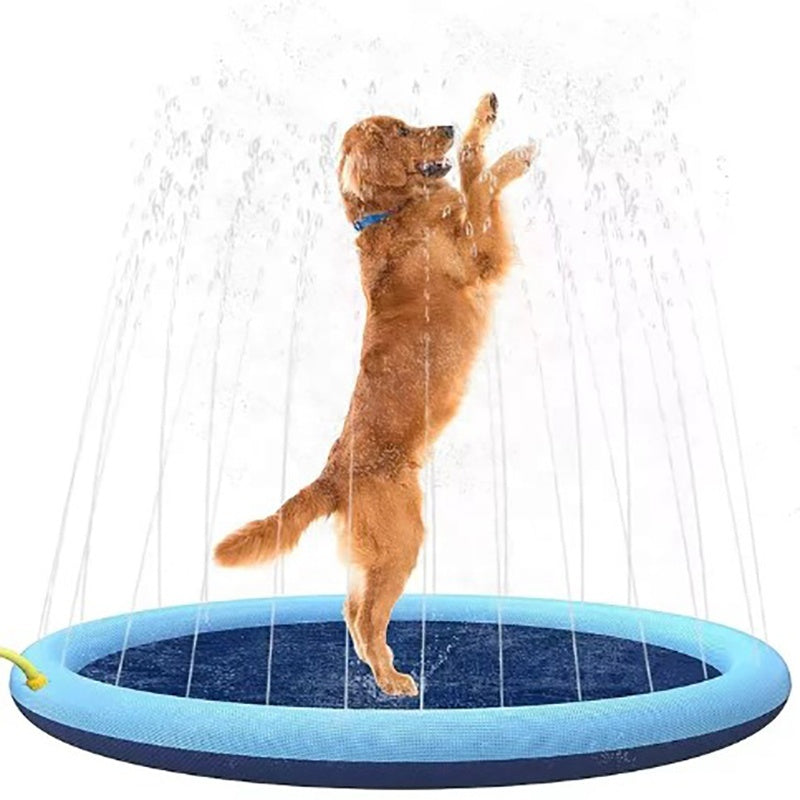 Dog Sprinkler Outdoor Toys Dog Swimming Mat Anti-Slip Dog Pool Splash Pad